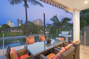 Outdoor dining and entertainment area